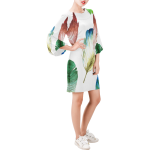 Colorful Feather Bell Sleeve Dress