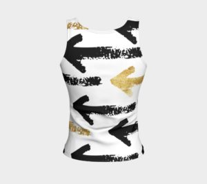 Black & Gold Arrows Fitted Tank Top
