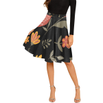 Women's Floral Paint Pleated Midi Skirt