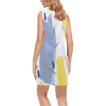 Colorful Pattern Sleeveless V-Neck Dress