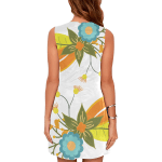 Trendy Floral Sleeveless Midi Dress