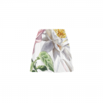 Women's White Floral Print Mini Skater Skirt