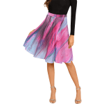 Women's Pink And Blue Pleated Midi Skirt
