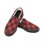 Red Checkered Slip On Shoes
