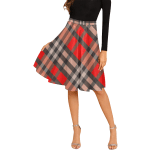 Checkered Pattern Pleated Midi Skirt