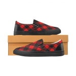 Red Checkered Slip On Shoes