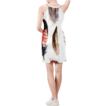 Women's Multicolor Feather Sleeveless Dress