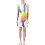 Colorful Feather Shift Dress