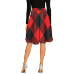 Fashionable Checkered Pleated Midi Skirt