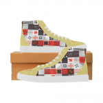 Geometric Pattern High Top Canvas Sneakers
