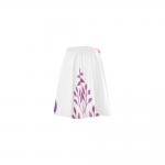 Women's White With Flower Print Mini Skater Skirt