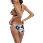 Checkered Style Halter Bikini Swimsuit
