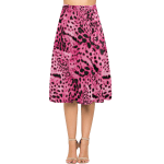 Pink Panther Pattern Crepe Skirt