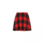 Checkered Pattern Mini Skater Skirt