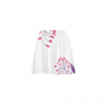 Women's White With Flower Print Mini Skater Skirt