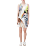 White Feather Shift Dress