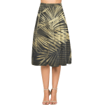 Women's Palm Plant Printed Crepe Skirt