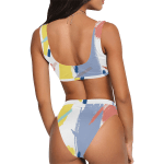 Color Patch High-Waisted Bikini Swimsuit