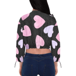 Heart Printed Cropped Jacket