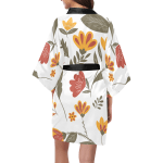 Attractive Print Short Kimono Robe