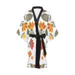 Attractive Print Short Kimono Robe