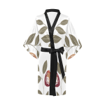 Leaf Print Short Kimono Robe