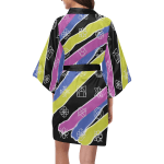 Unique Pattern Short Kimono Robe
