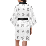 Geometric Print Short Kimono Robe
