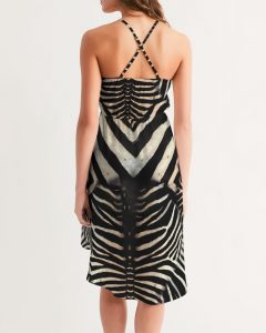 Zebra Pattern Halter Dress